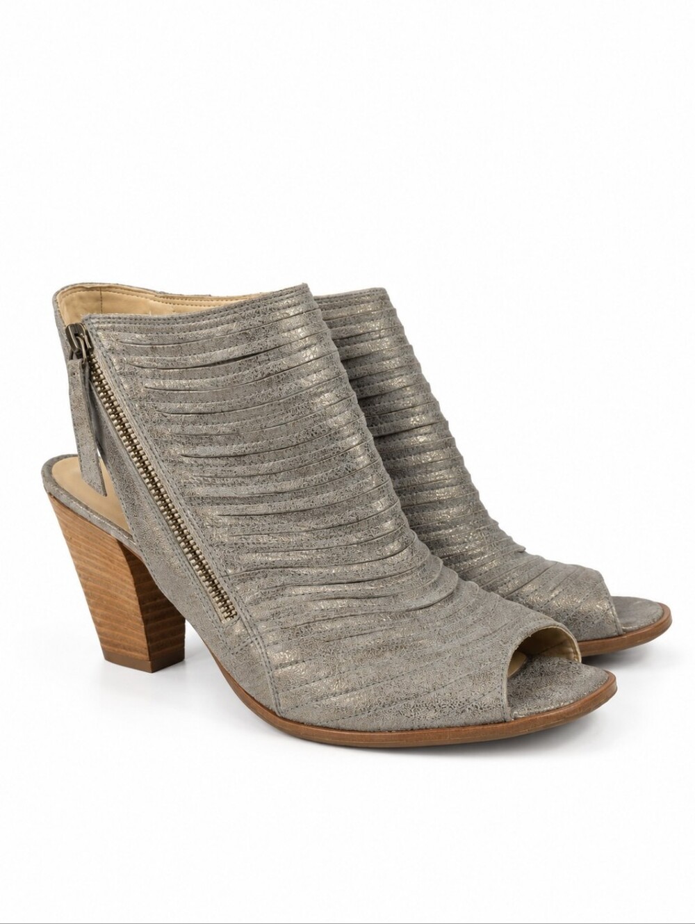 Paul Green Cayanne Peep-tltoe Leather Booties Size UK 8.5 - US 11